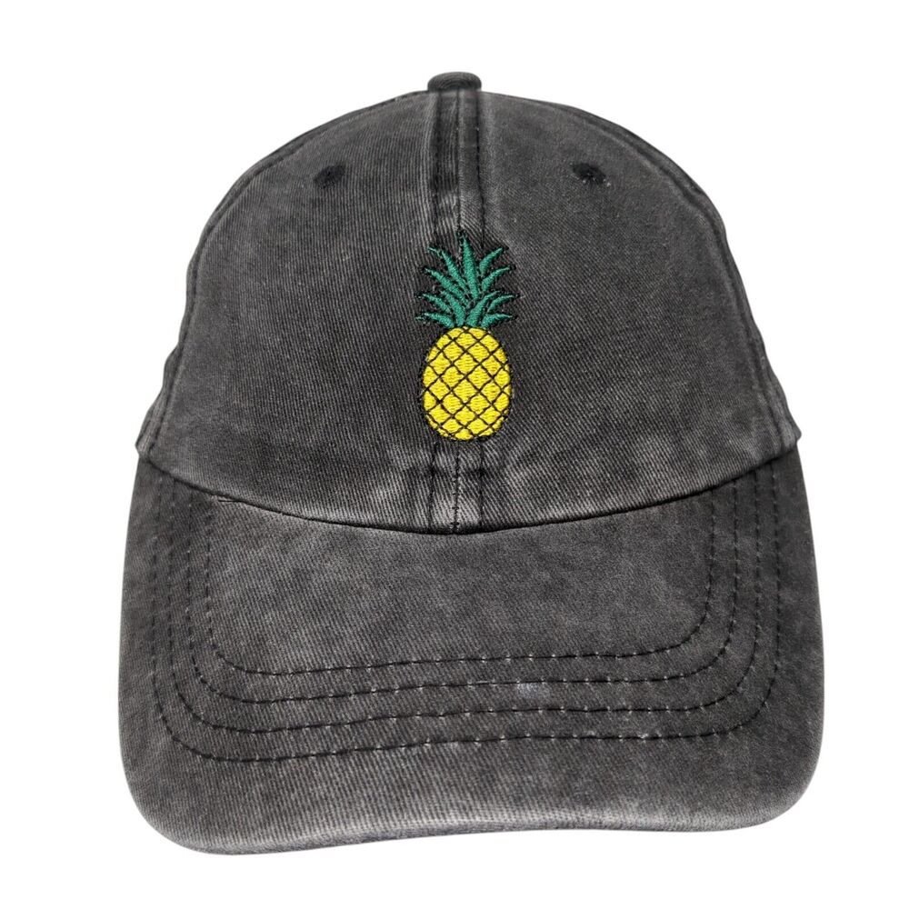 Pineapple Slideback Hat Gray One Size Solid Embro… - image 1